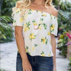 Sweet Wanderer Super Cute Lemon Print Top 🍋